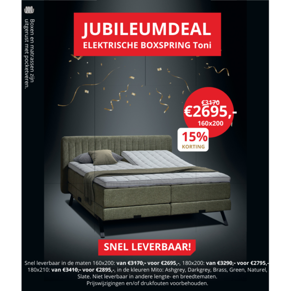 Boxspring elektrisch Toni Jubileumdeal 2