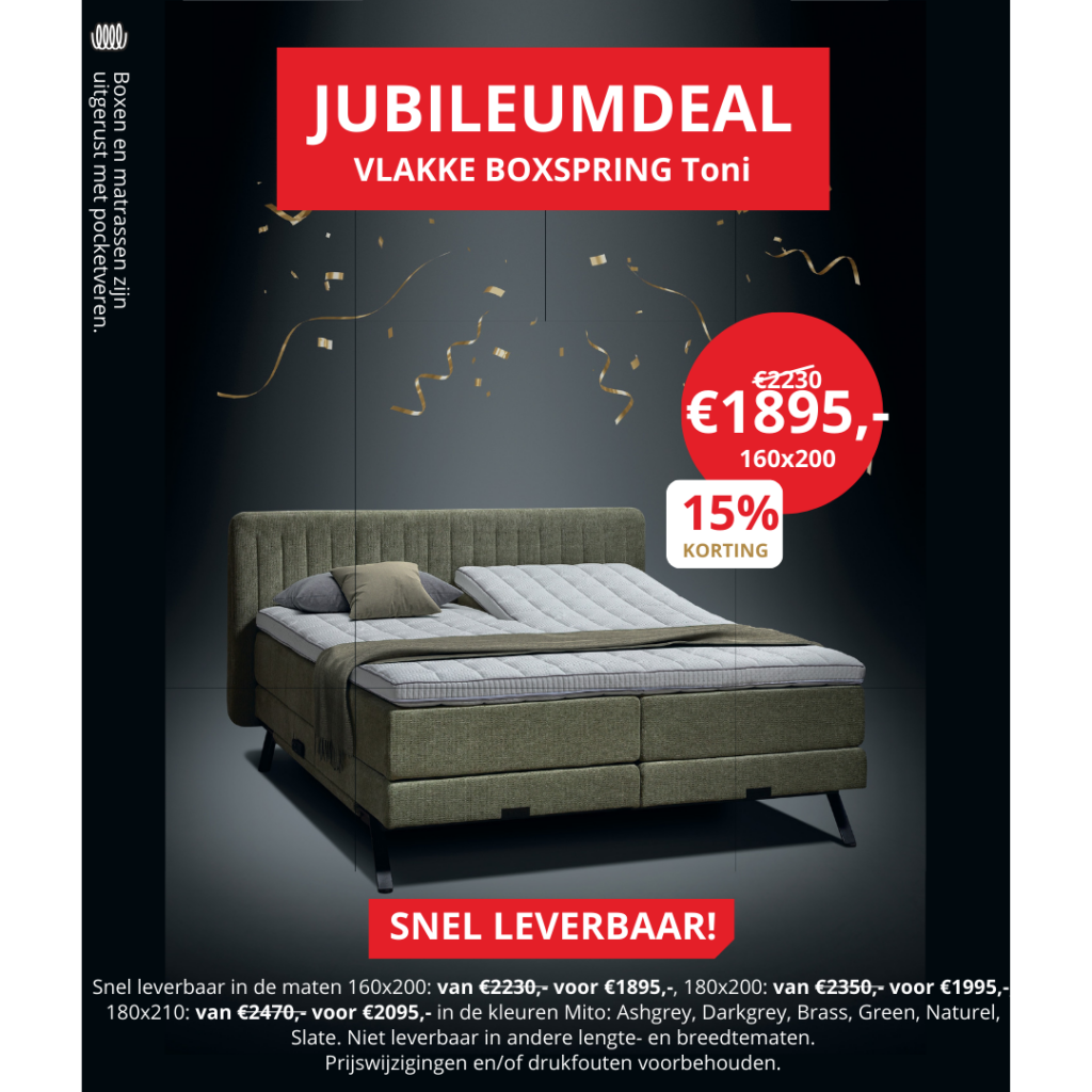 Boxspring Vlak Toni Jubileumdeal 2